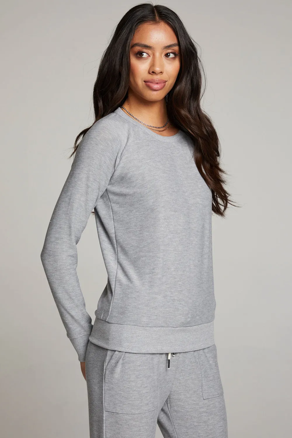 Sale Heather Grey Long Sleeve Raglan Pullover Women Loungewear|Tops
