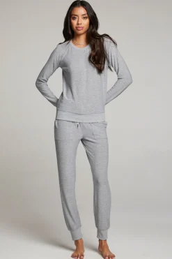 Sale Heather Grey Long Sleeve Raglan Pullover Women Loungewear|Tops