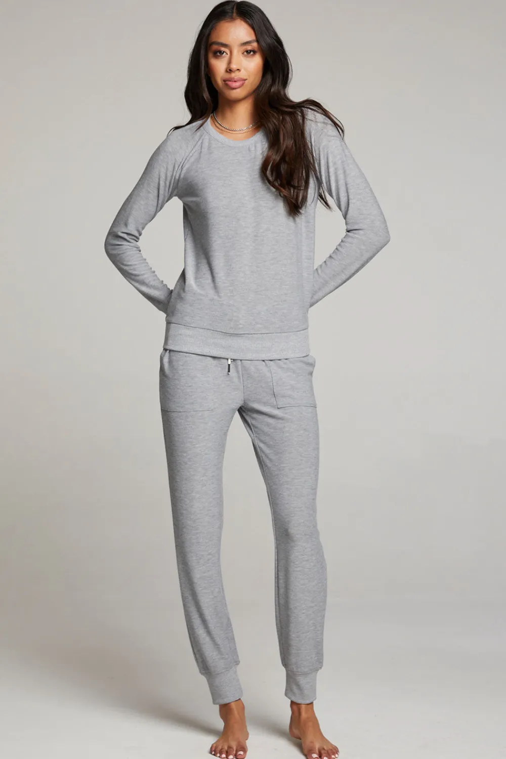 Sale Heather Grey Long Sleeve Raglan Pullover Women Loungewear|Tops