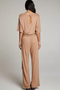 Cheap Heather Warm Taupe Jumpsuit Women Loungewear|Bottoms