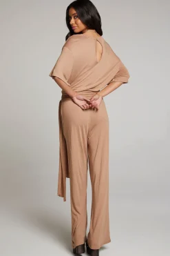 Cheap Heather Warm Taupe Jumpsuit Women Loungewear|Bottoms