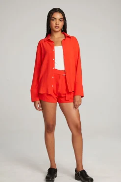 Hot Helena Flame Button Down Women Loungewear|Tops