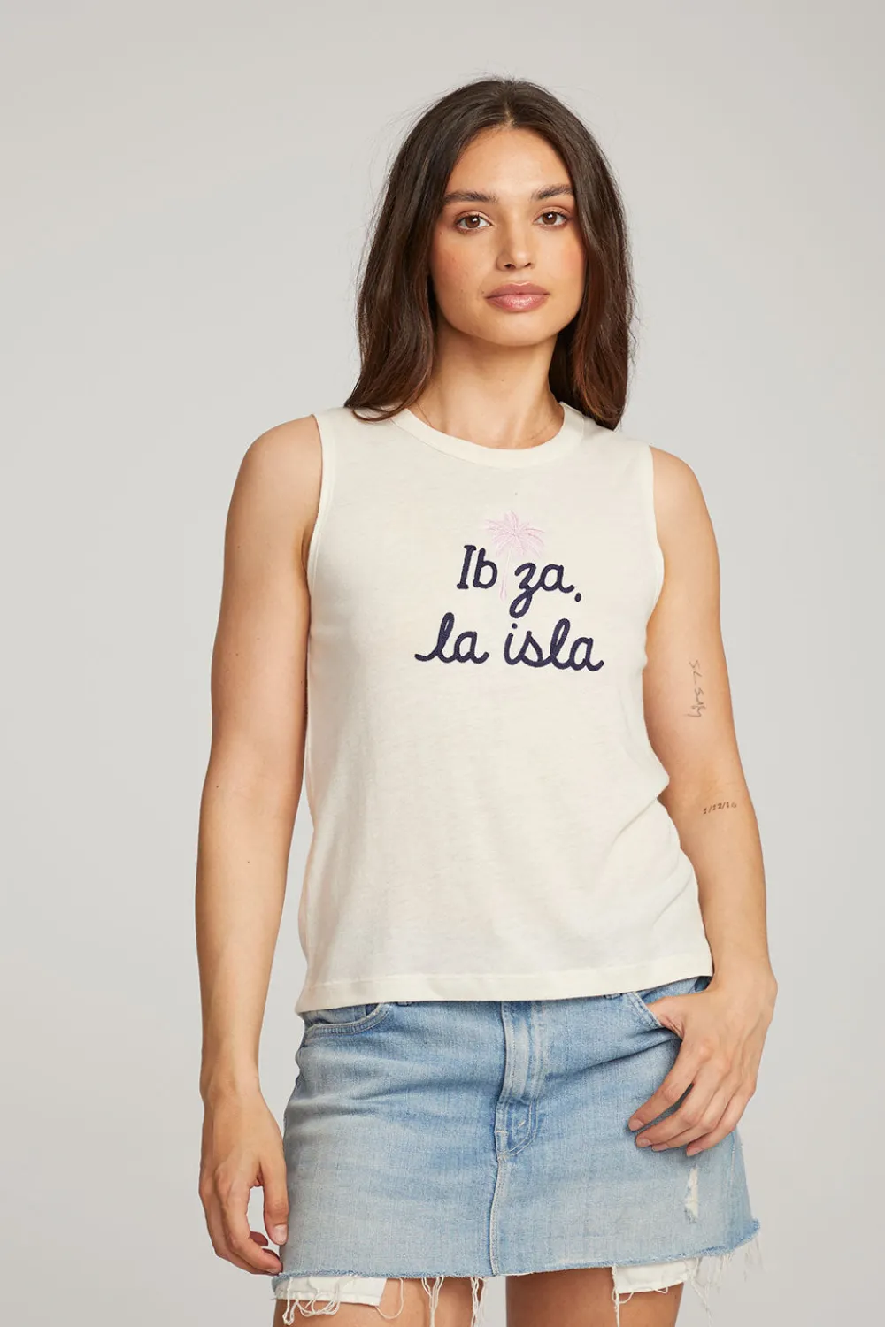 Hot Ibiza Palm Muscle Tee Women Loungewear|Graphics