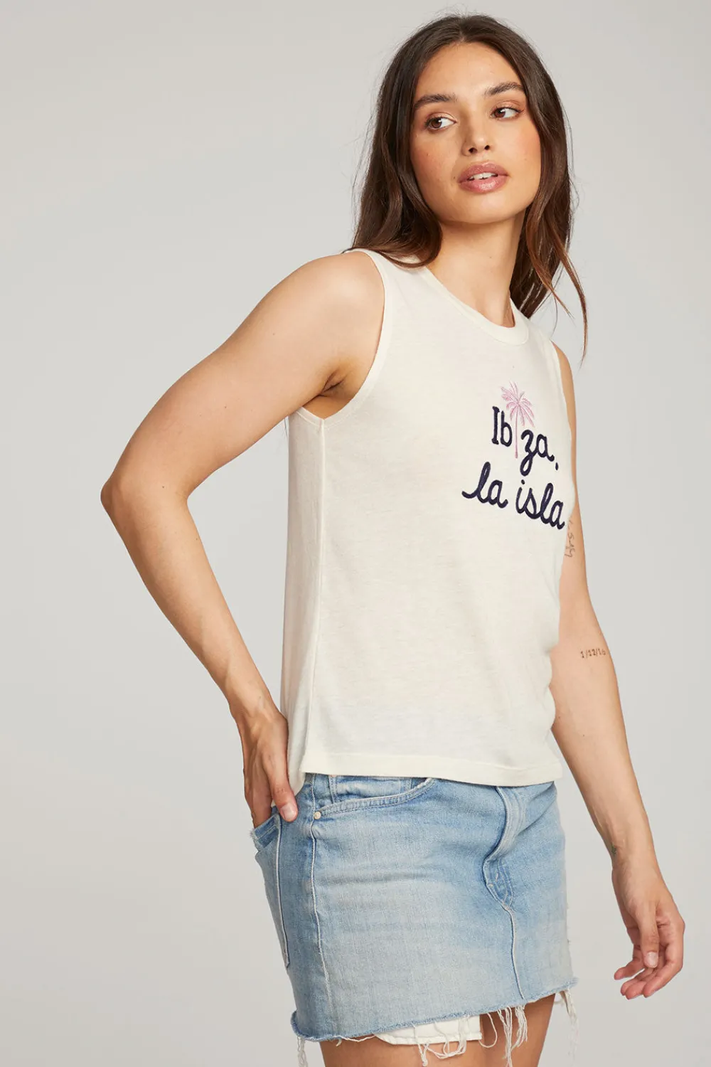 Hot Ibiza Palm Muscle Tee Women Loungewear|Graphics