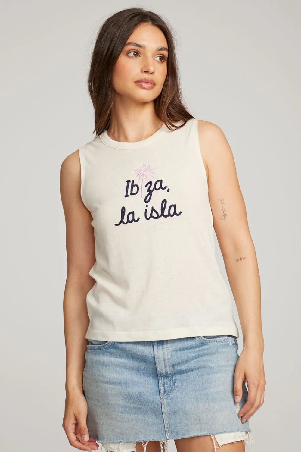 Hot Ibiza Palm Muscle Tee Women Loungewear|Graphics