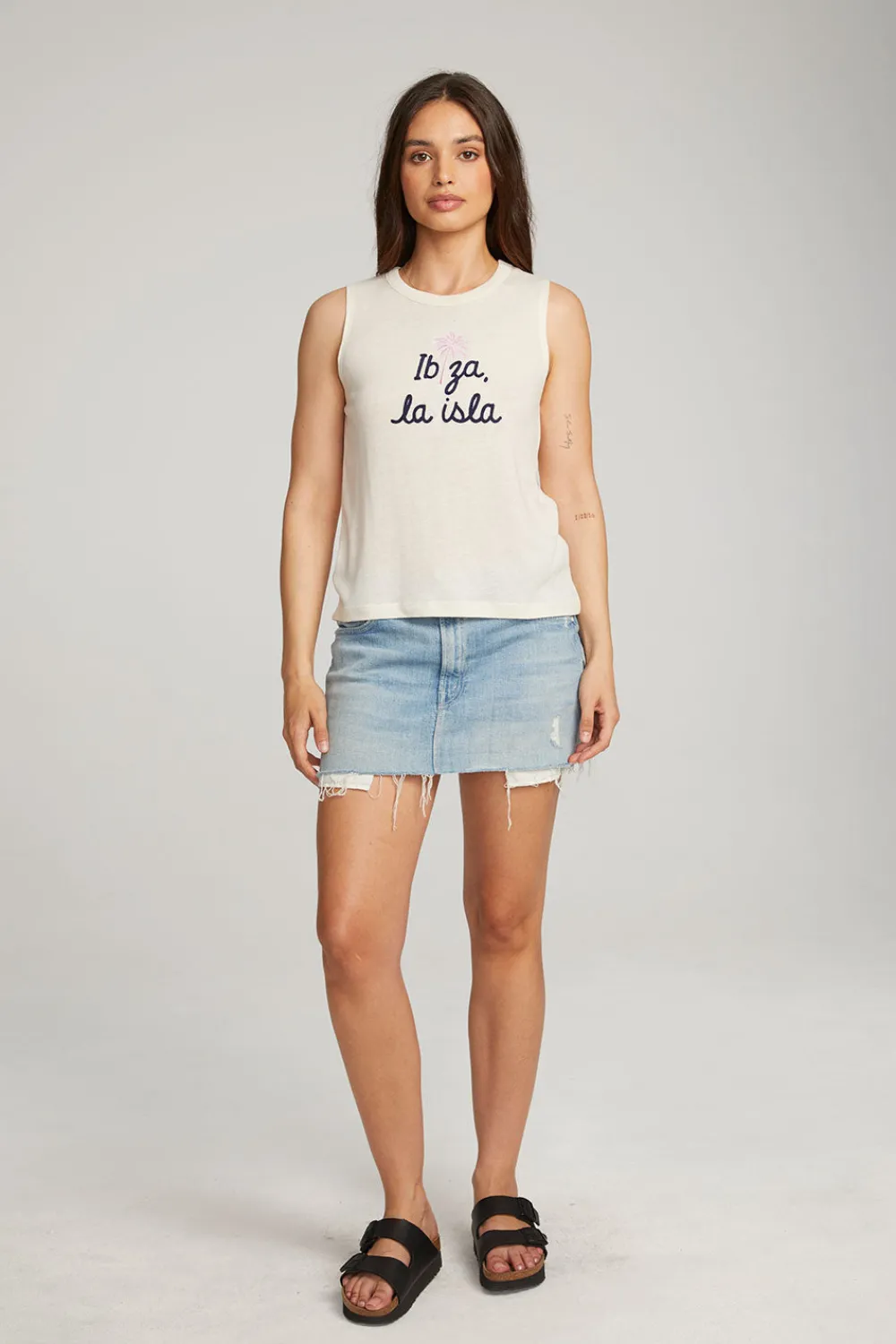 Hot Ibiza Palm Muscle Tee Women Loungewear|Graphics