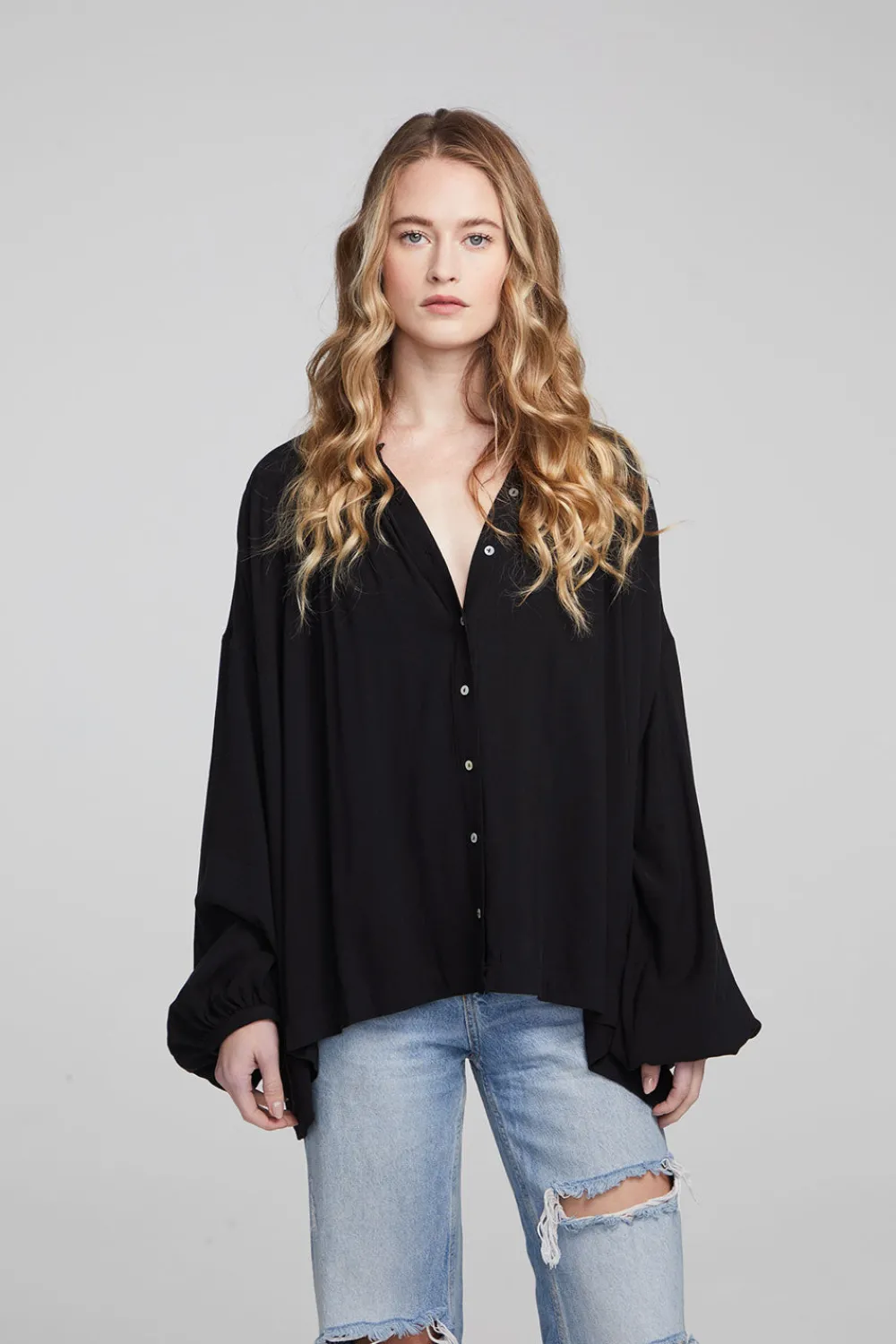 Online Idol Shadow Black Blouse Women Loungewear|Tops