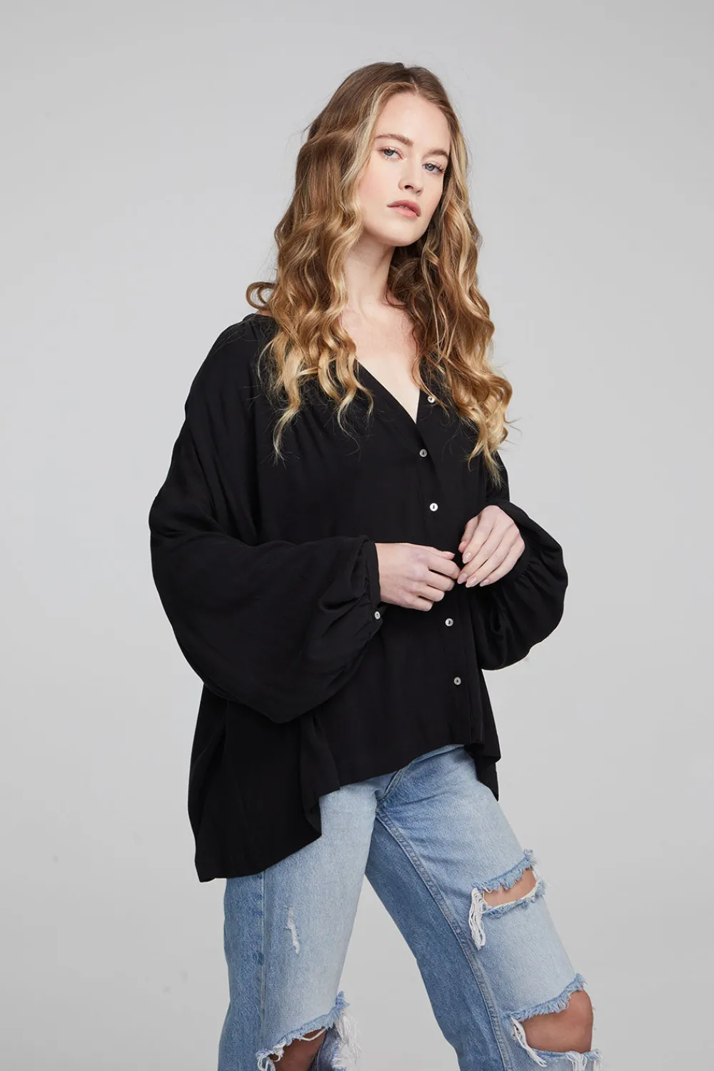 Online Idol Shadow Black Blouse Women Loungewear|Tops