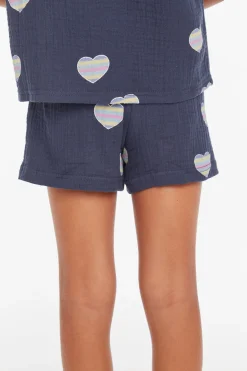 Cheap Jade Blue Heart Girls Short Kids Girls