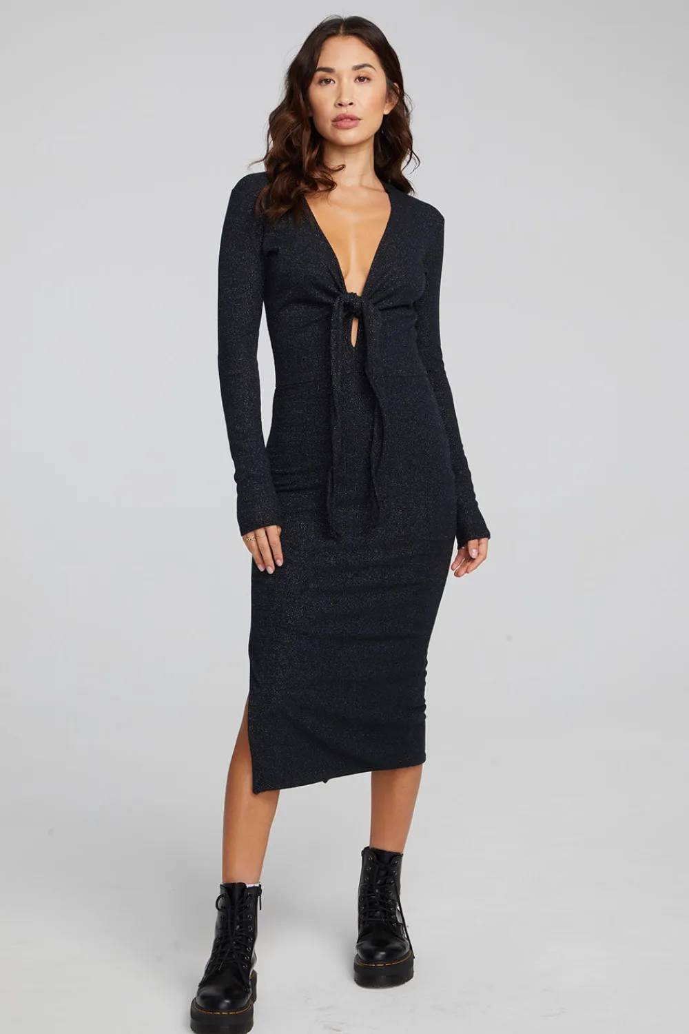 Shop Jenn Shadow Black Midi Dress Women Loungewear|Dresses