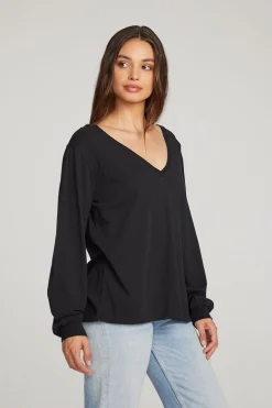 Best Sale Kara Black Long Sleeve Women Loungewear|Essentials