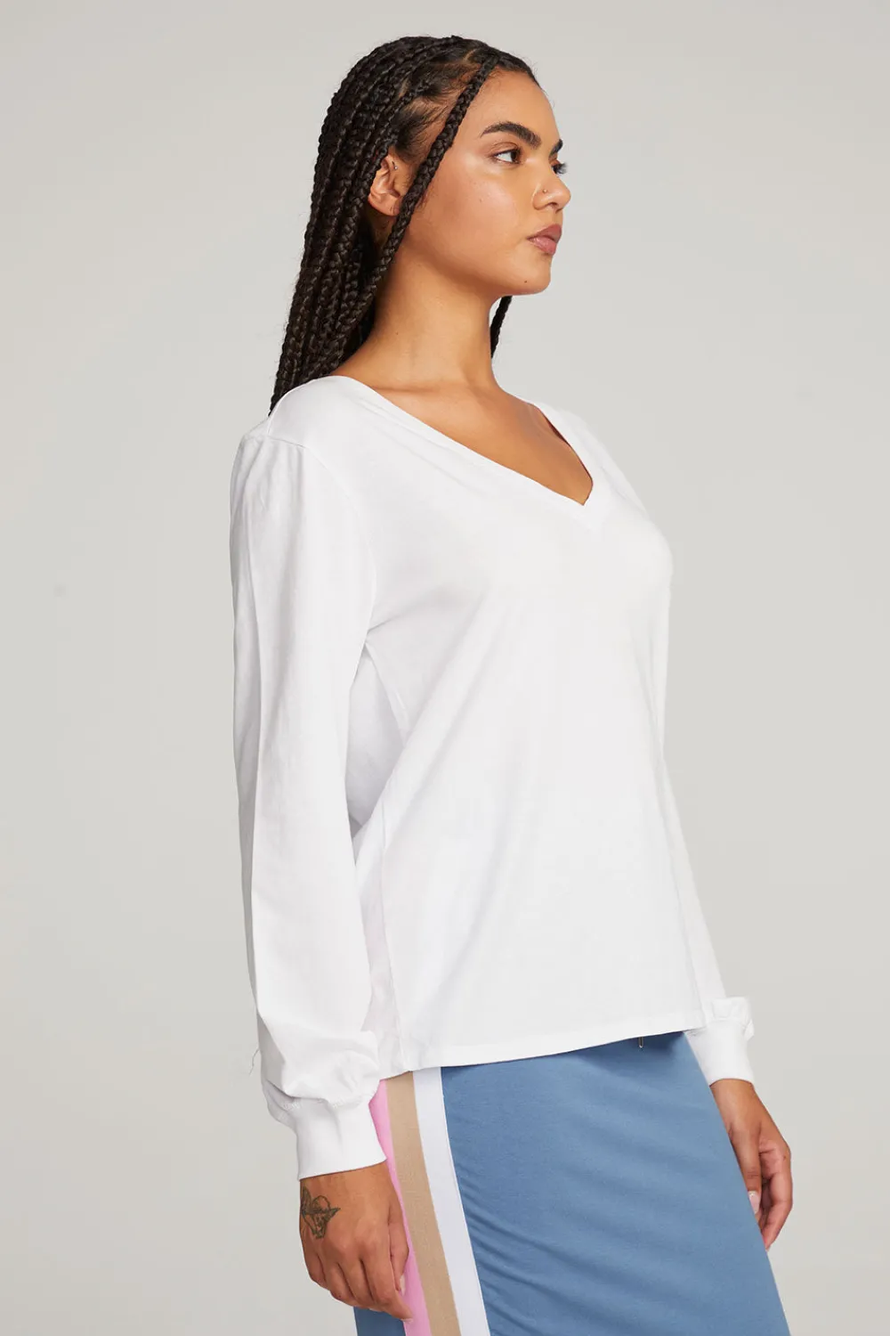 Cheap Kara White Long Sleeve Women Loungewear|Tops
