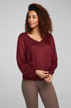 Clearance Kara Wine Red Long Sleeve Women Outerwear|Loungewear