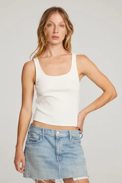 Online Lander White Tank Women Loungewear|Tops