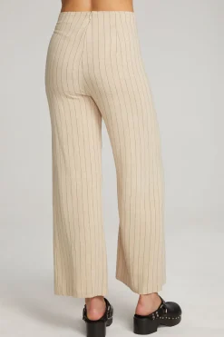 Shop Laurel White Pinstripe Trouser Women Loungewear|Bottoms