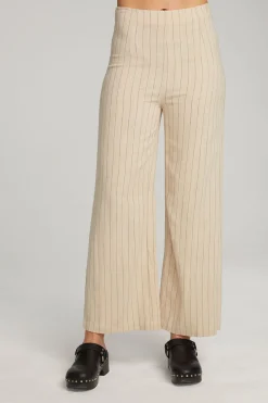 Shop Laurel White Pinstripe Trouser Women Loungewear|Bottoms