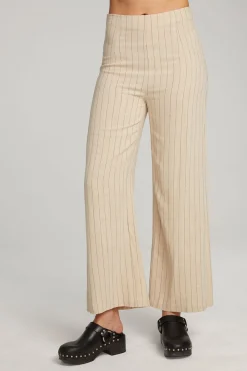 Shop Laurel White Pinstripe Trouser Women Loungewear|Bottoms
