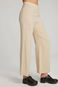 Shop Laurel White Pinstripe Trouser Women Loungewear|Bottoms