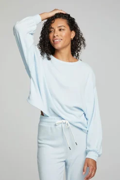 Store Lesh Long Sleeve Tee - Tide Blue Women Loungewear
