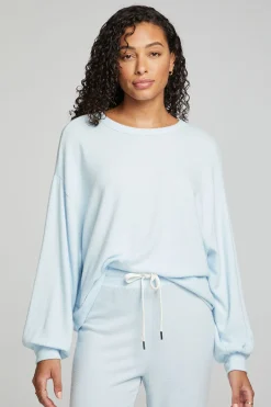 Store Lesh Long Sleeve Tee - Tide Blue Women Loungewear