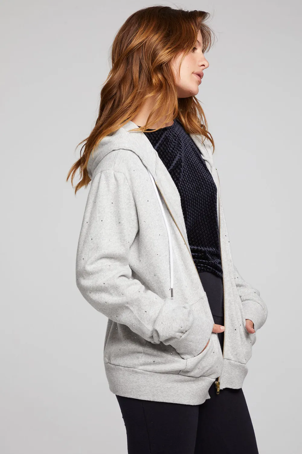 Sale Lex Heather Grey Zip Up Hoodie Women Outerwear|Loungewear