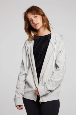 Sale Lex Heather Grey Zip Up Hoodie Women Outerwear|Loungewear