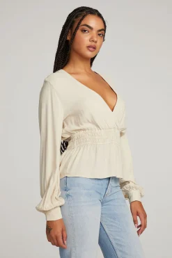 Shop Liberty Bark-White Blouse Women Loungewear|Tops