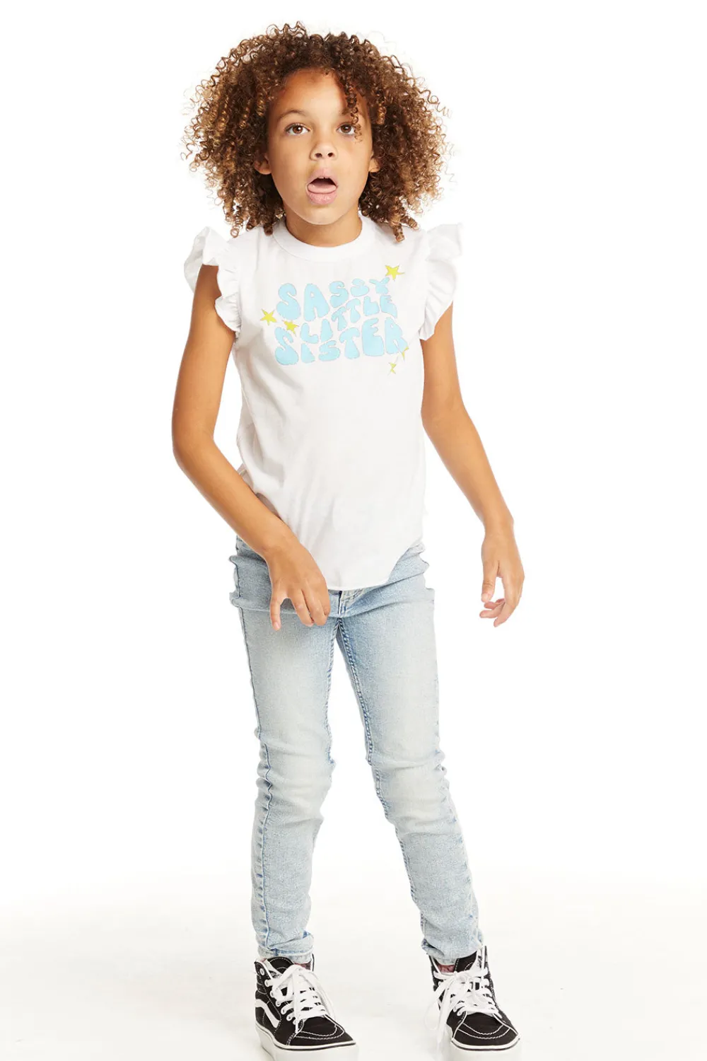 Cheap Little Sister Flutter Sleeve Tee Kids Girls