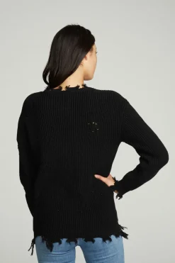 Fashion Long Sleeve Crew Neck Deconstructed Sweater Pullover Women Outerwear|Tops