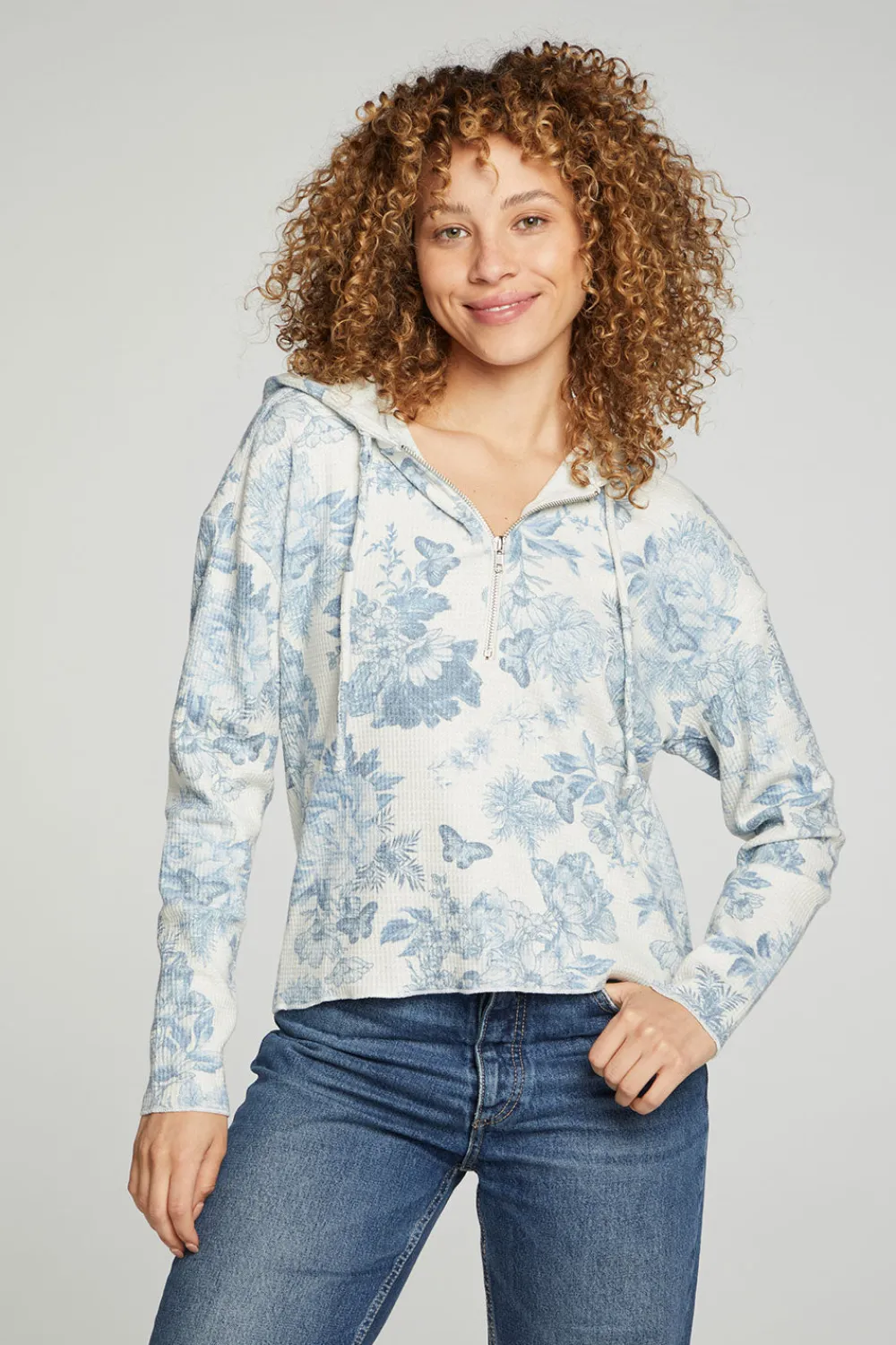 Cheap Long Sleeve Semi Cropped Zip Front Hoodie Women Outerwear|Tops