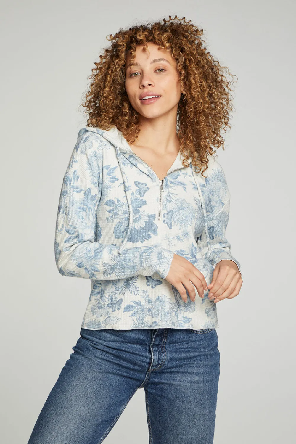 Cheap Long Sleeve Semi Cropped Zip Front Hoodie Women Outerwear|Tops