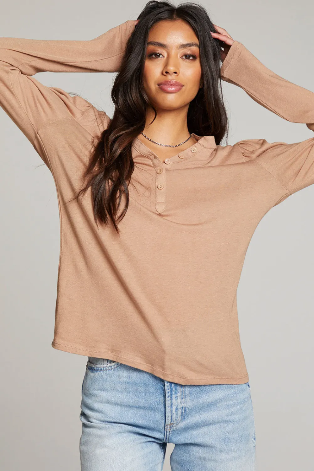 Online Lotus Warm Taupe Long Sleeve Women Loungewear|Tops