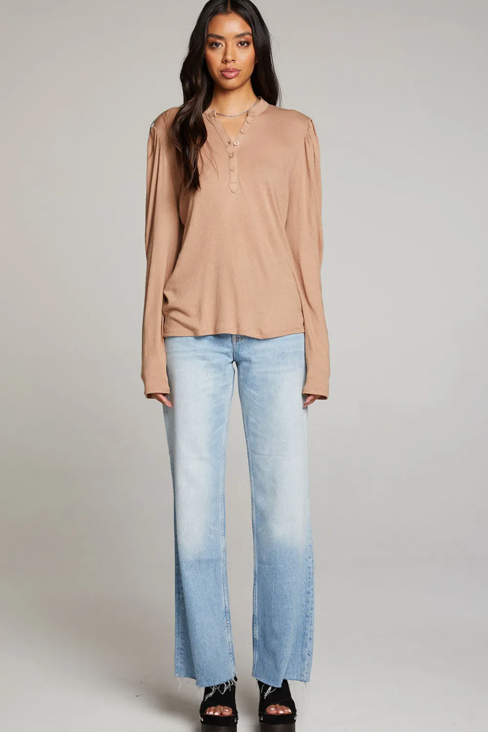 Online Lotus Warm Taupe Long Sleeve Women Loungewear|Tops