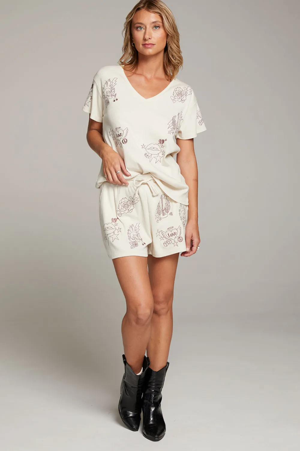 Fashion Love Rock Embroidery Shorts Women Loungewear|Graphics