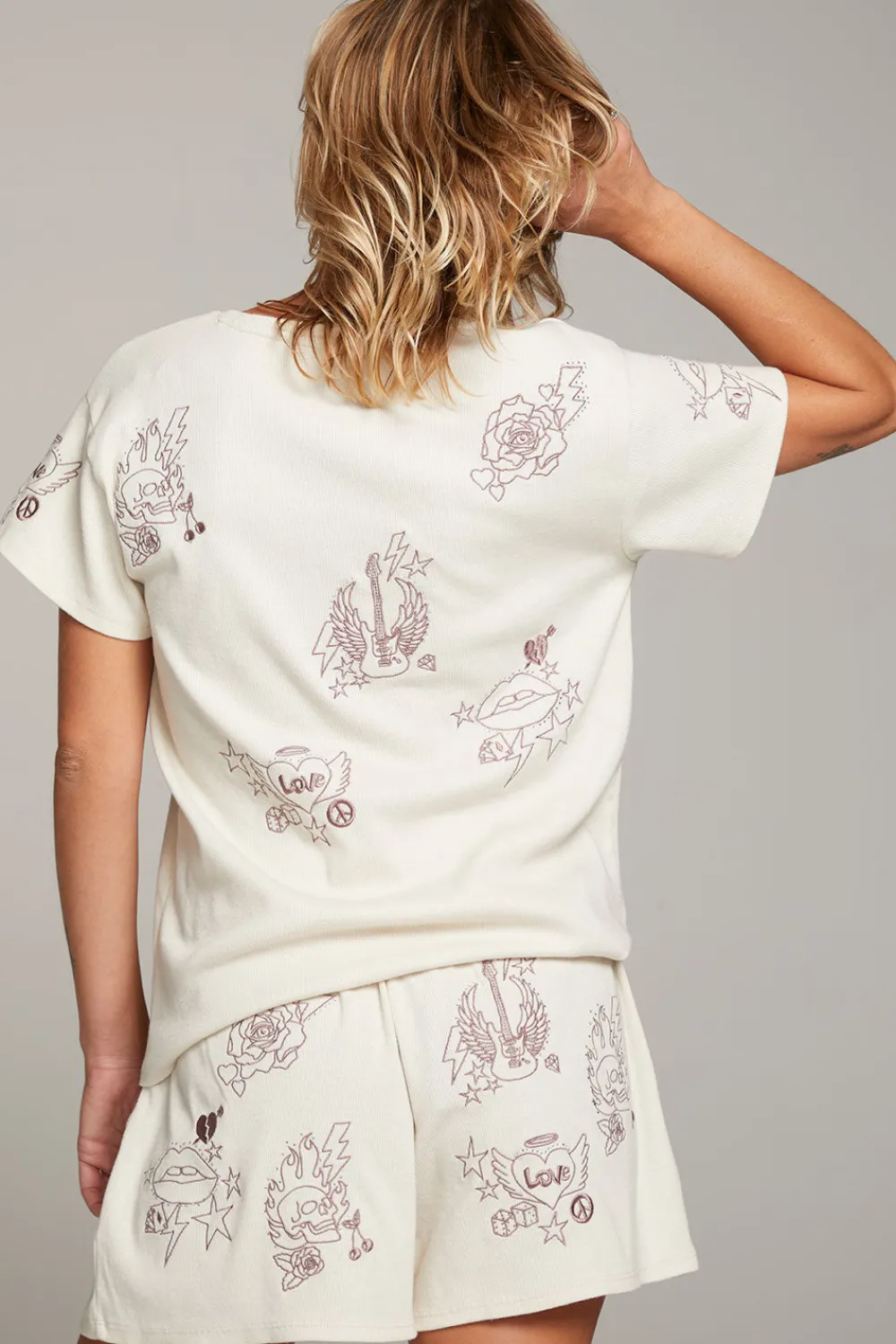 Discount Love Rock Embroidery Tee Women Loungewear|Graphics