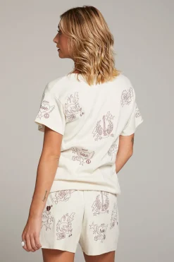 Discount Love Rock Embroidery Tee Women Loungewear|Graphics