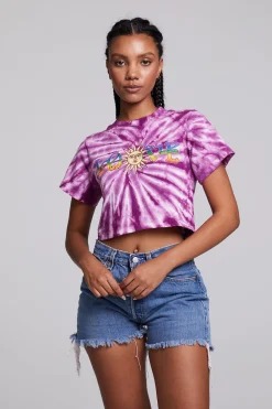 Fashion Love Sun Crop Crew Neck Tee Women Loungewear|Graphics