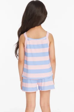 Clearance Mae Bubblegum Stripe Girls Tank Top Kids Girls