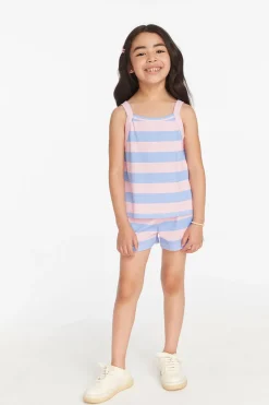 Clearance Mae Bubblegum Stripe Girls Tank Top Kids Girls