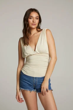 Best Sale Magic Whitecap Grey And Piquant Green Reversible Tank Top Women Loungewear|Tops