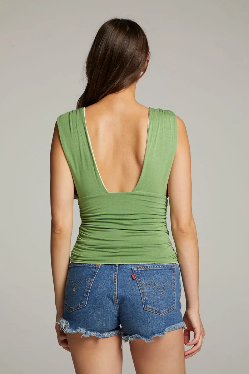 Best Sale Magic Whitecap Grey And Piquant Green Reversible Tank Top Women Loungewear|Tops