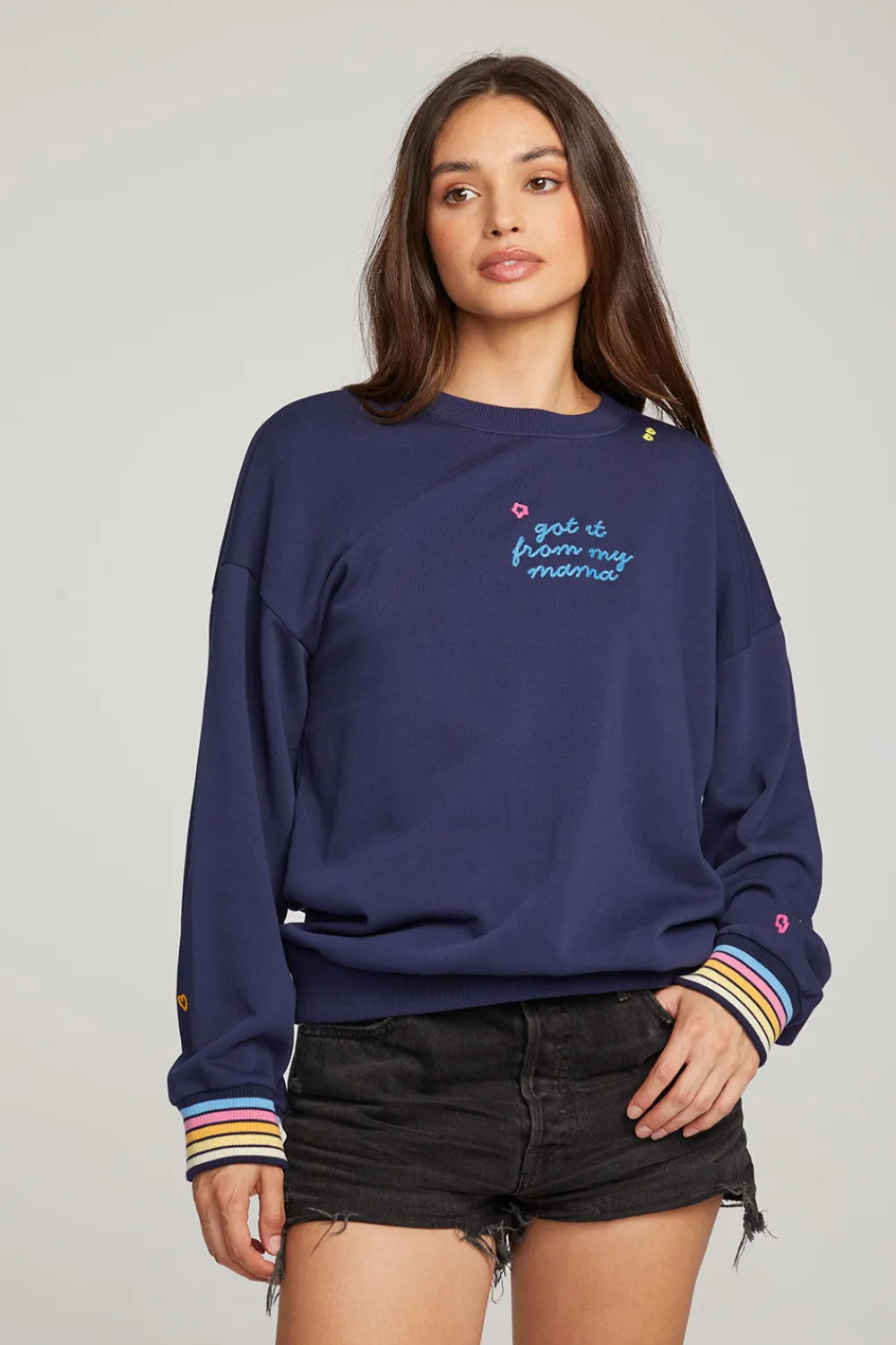 Sale Mama Embroidery Pullover Women Loungewear|Graphics