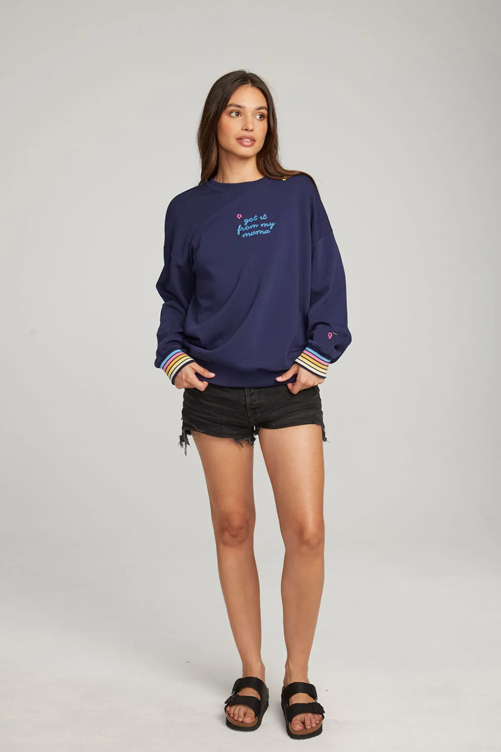 Sale Mama Embroidery Pullover Women Loungewear|Graphics
