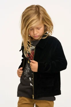 Shop Martin Raven Black Zip Up Corduroy Jacket Kids/BOY Boys