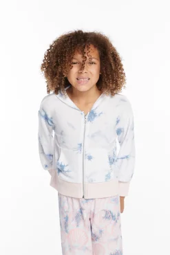 Online Mermaid Shell Girls Zip-up Hoodie Kids Girls