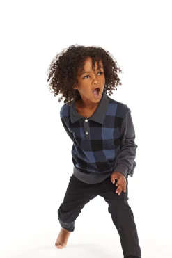 New Mike Ghost Plaid Collared Shirt Kids/BOY Boys