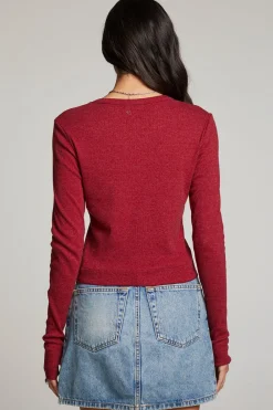 Hot Moonlight Blood Red Long Sleeve Women Loungewear|Tops