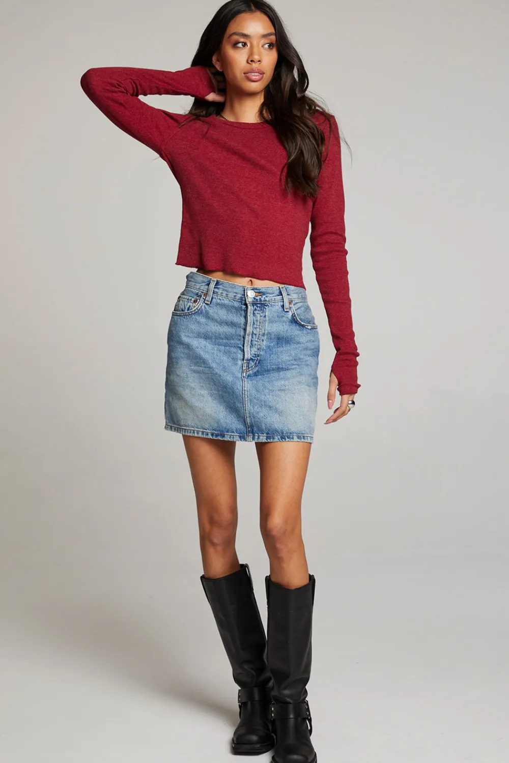 Hot Moonlight Blood Red Long Sleeve Women Loungewear|Tops