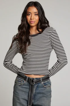 Online Moonlight Punk Stripe Long Sleeve Women Loungewear|Tops