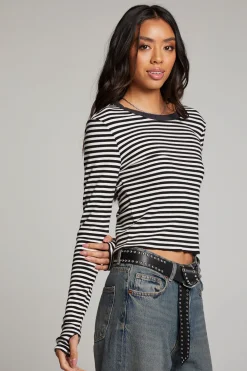 Online Moonlight Punk Stripe Long Sleeve Women Loungewear|Tops